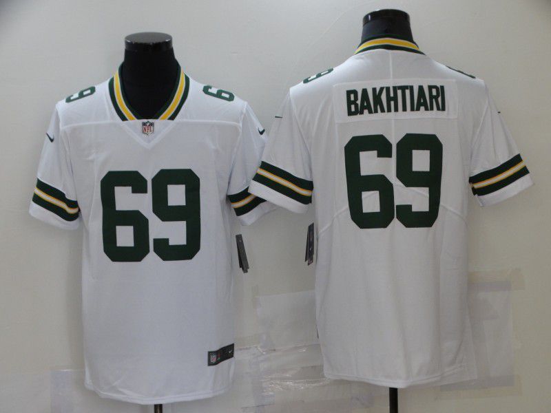 Men Green Bay Packers #69 Bakhtiari White Vapor Untouchable Limited Player 2021 Nike NFL Jersey